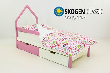 Кровать-домик детская мини Skogen белый-лаванда в Тамбове
