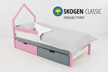 Детская кровать-домик мини Skogen лаванда-графит в Тамбове