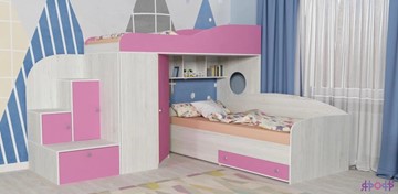 Детская кровать-шкаф Кадет-2, корпус Винтерберг, фасад Розовый в Тамбове