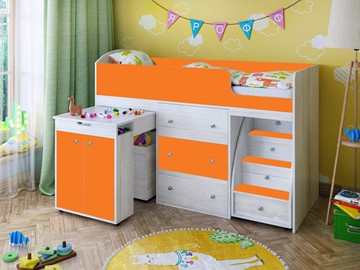 Детская кровать-шкаф Малыш 1600, корпус Винтерберг, фасад Оранжевый в Тамбове