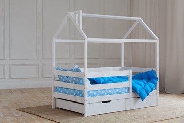Детская кровать для мальчика Домик с ящиками, цвет белый в Тамбове