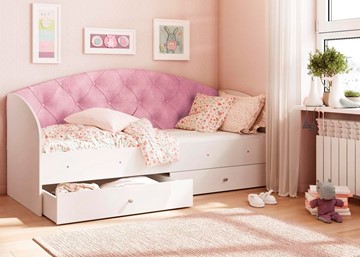 Кровать детская Эльза без бортика, Розовый (щиты) в Тамбове