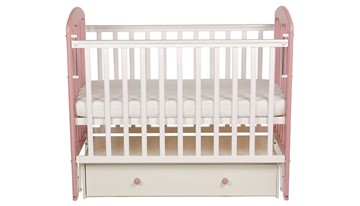 Детская кроватка Polini kids Simple 328, белый-розовый в Тамбове