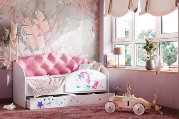 Детская кровать Звездочка с бортиком, Розовый в Тамбове