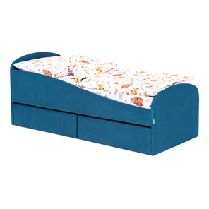 1-спальная детская кровать с ящиками Letmo 190х80 морской (велюр) в Тамбове