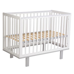 Кровать для новорожденных серия 3400 POLINI Kids Simple 340 Белый / Серый в Тамбове