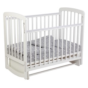 Кроватка для новорожденных с маятником POLINI Kids Simple 304 Белый в Тамбове
