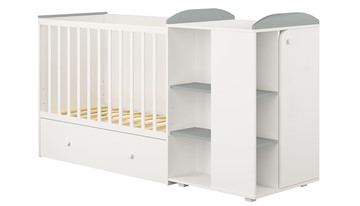 Детская кровать-шкаф с комодом POLINI Kids Ameli 800 Белый / Серый, серия AMELI в Тамбове