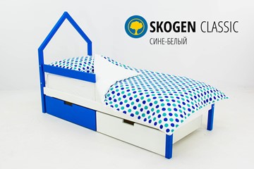 Детская кровать-домик мини Skogen сине-белый в Тамбове