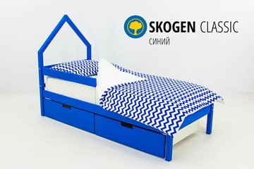 Кровать-домик в детскую мини Skogen синия в Тамбове