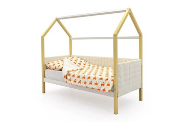 Кровать-домик детская «Svogen бежево-белый» мягкая в Тамбове