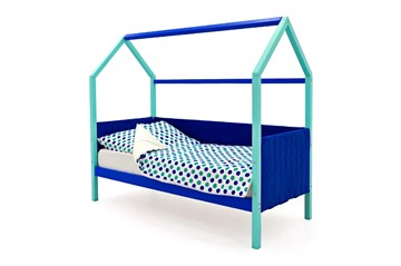Кровать-домик детская Svogen, мятный-синий мягкая в Тамбове
