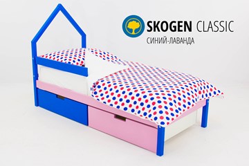 Кровать-домик в детскую мини Skogen синий-лаванда в Тамбове