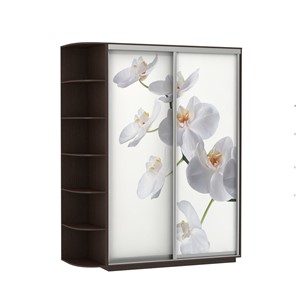 Шкаф Экспресс 1900x600x2200, со стеллажом, Орхидея белая/венге в Тамбове