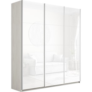Шкаф 3-створчатый Широкий Прайм (Белое стекло) 2400x570x2300,  Ясень Анкор светлый в Тамбове