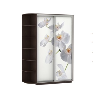 Шкаф 2-х створчатый Экспресс 1700x600x2200, со стеллажом, Орхидея белая/венге в Тамбове