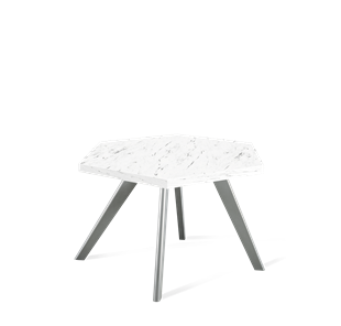 Шестигранный столик SHT-S39 / SHT-ТT20 60 ЛДСП (мрамор каррара белый/серый) в Тамбове