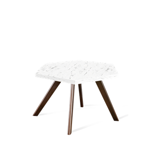 Шестигранный столик SHT-S39 / SHT-ТT20 60 ЛДСП (мрамор каррара белый/венге) в Тамбове