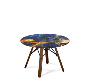 Круглый столик SHT-S70 / SHT-TT32 60 стекло/МДФ (синий сапфир/темный орех/черный муар) в Тамбове