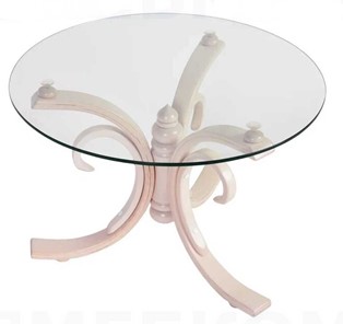 Круглый стол СЖ 5 беленый дуб/стекло в Тамбове