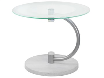 Стеклянный столик Мебелик Дуэт 13Н (металлик-дуб дымчатый-прозр) в Тамбове
