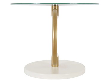 Стеклянный столик в гостиную Дуэт 13Н (золото-слоновая кость-прозрачное) в Тамбове