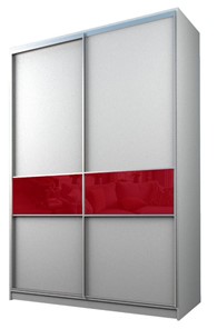 Шкаф MAX МШ-23-6-16-99, Профиль Серебро/Цвет Белый/Стекло с пленкой Oracal бургунди в Тамбове