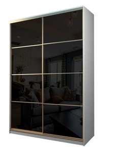Шкаф 2-х дверный MAX МШ-25-6-18-22, Профиль Золото/Цвет Белый/Oracal Черный в Тамбове