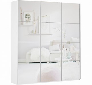 Шкаф трехстворчатый Прайм (3 зеркало) 1800x570x2300, белый снег в Тамбове