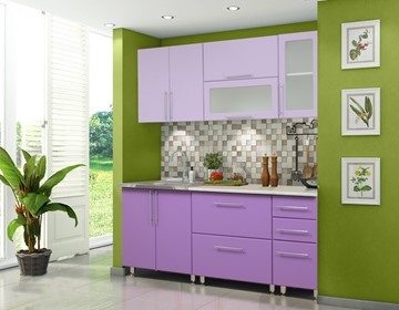 Кухонный гарнитур Мыло 224 2000х718, цвет Фиолет/Пастель фиолет в Тамбове