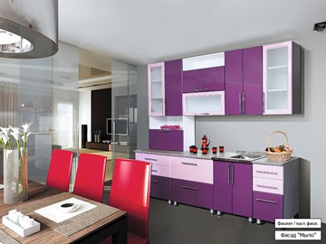 Кухня прямая Мыло 224 2600, цвет Фиолет/Пастель фиолет в Тамбове