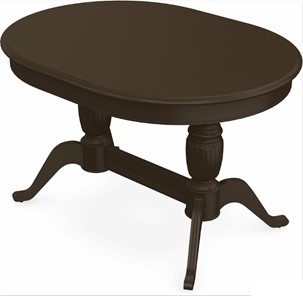 Кухонный раздвижной стол Леонардо-2 исп. Овал, тон 7 (Морилка/Эмаль) в Тамбове