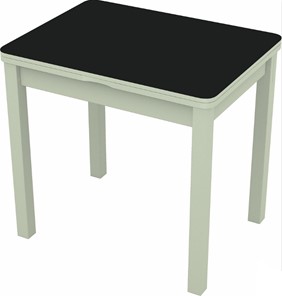 Кухонный стол раздвижной Бари дерево №8 (стекло черное/белый) в Тамбове