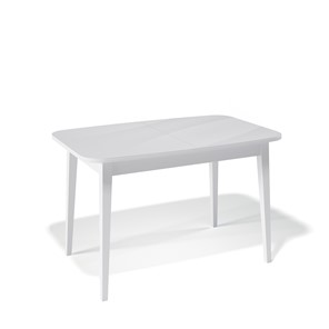 Кухонный раздвижной стол Kenner 1200M (Белый/Стекло белое глянец) в Тамбове