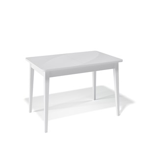 Кухонный стол раздвижной Kenner 1100M (Белый/Стекло белое сатин) в Тамбове