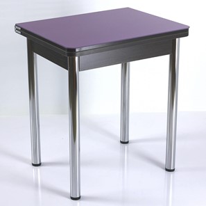 Кухонный пристенный стол СПА-02 СТ2, венге ЛДСП/стекло фиолетовый/39 прямые трубки хром в Тамбове