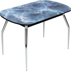 Обеденный раздвижной стол Ривьера исп.2 хром №5 (Exclusive h126/черный) в Тамбове