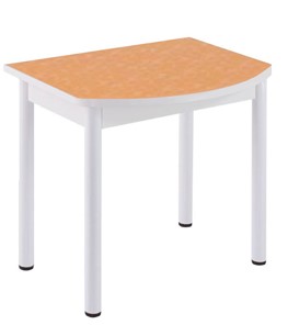 Кухонный пристенный стол НСПГ-07 ПЛ1, цветы манго/белое ЛДСП/36 прямые трубки крашеные белый в Тамбове