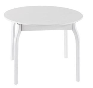 Кухонный круглый стол ПГ-К ЛДСП, белый ЛДСП/45 гнутые массив белый в Тамбове