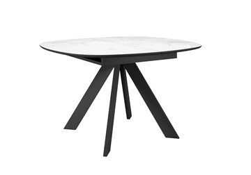 Керамический стол DikLine BK100 Керамика Белый мрамор/подстолье черное/опоры черные в Тамбове