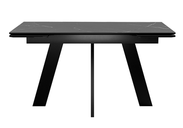Стол обеденный раскладной DikLine SKM140 Керамика Черный мрамор/подстолье черное/опоры черные (2 уп.) в Тамбове