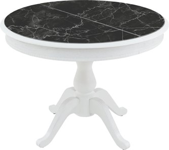 Кухонный овальный стол Фабрицио-1 Glass, Круг 1000, фотопечать (Мрамор 9) в Тамбове