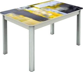 Кухонный стол раздвижной Гамбург исп.2 ноги метал. крашеные №23, Фотопечать (Текстура №51) в Тамбове