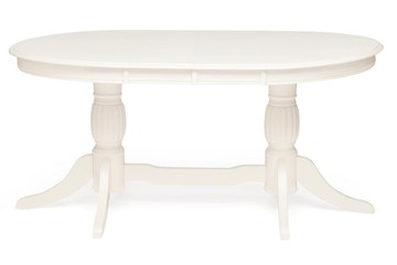 Овальный обеденный стол LORENZO (Лоренцо) 160+46x107x76, pure white (402) в Тамбове