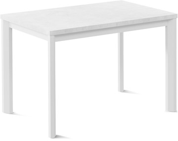 Кухонный раскладной стол Кубика Нагано-1L (ноги металлические белые, белый цемент) в Тамбове