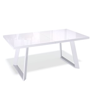 Кухонный раскладной стол PL1400 (белый/стекло белое) в Тамбове