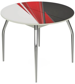 Обеденный раздвижной стол Ривьера - Круг, ноги метал. крашеные №24, ФП (Текстура №46) в Тамбове