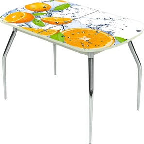 Кухонный раздвижной стол Ривьера исп.2 ноги метал. крашеные №24 Фотопечать (Фрукты №16) в Тамбове