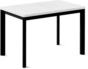 Кухонный стол раскладной Токио-1L (ноги металлические черные, белый цемент) в Тамбове