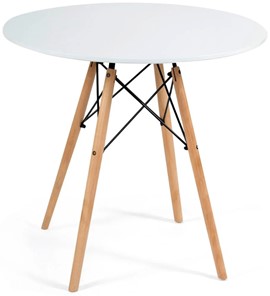 Обеденный стол CINDY NEXT, металл/мдф/бук, D80х75см, белый/натуральный арт.13067 в Тамбове